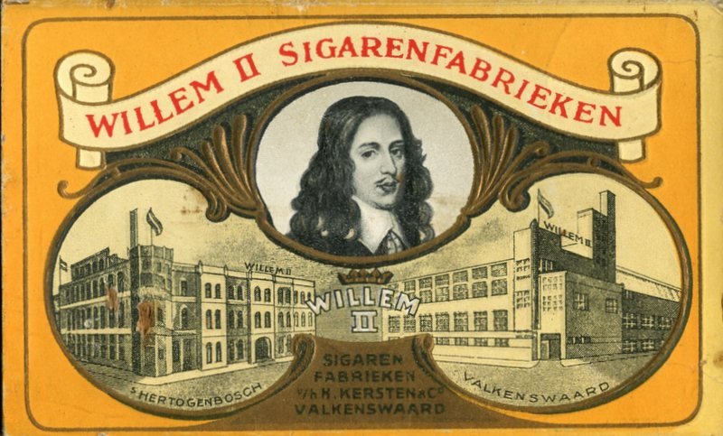 <p>Oprichting door Hendrik Kersten van de sigarenfabriek H. Kersten en Co., die niet veel later beroemd zou worden als de Willem II sigarenfabrieken. Naast Karel I en Ritmeester een van de grootste sigarenfabrieken van Nederland.</p>