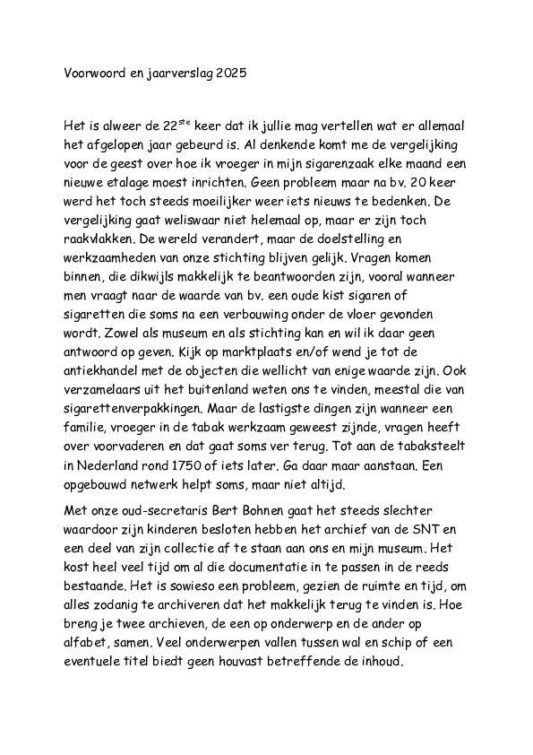 Voorwoord en jaarverslag 2025