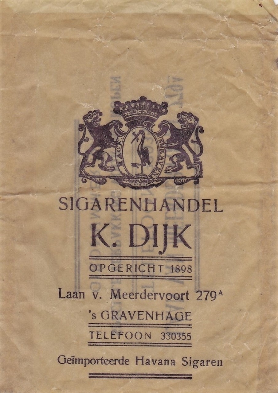Dijk K. Sigarenhandel - s Gravenhage L Dijk K. Sigarenhandel - s Gravenhage L