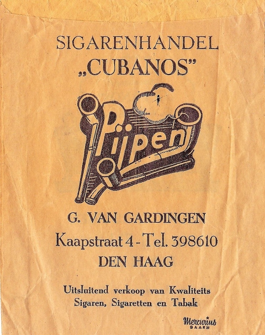 Gardingen G.van Sigarenhandel Cubanos - Den Haag L Gardingen G.van Sigarenhandel Cubanos - Den Haag L