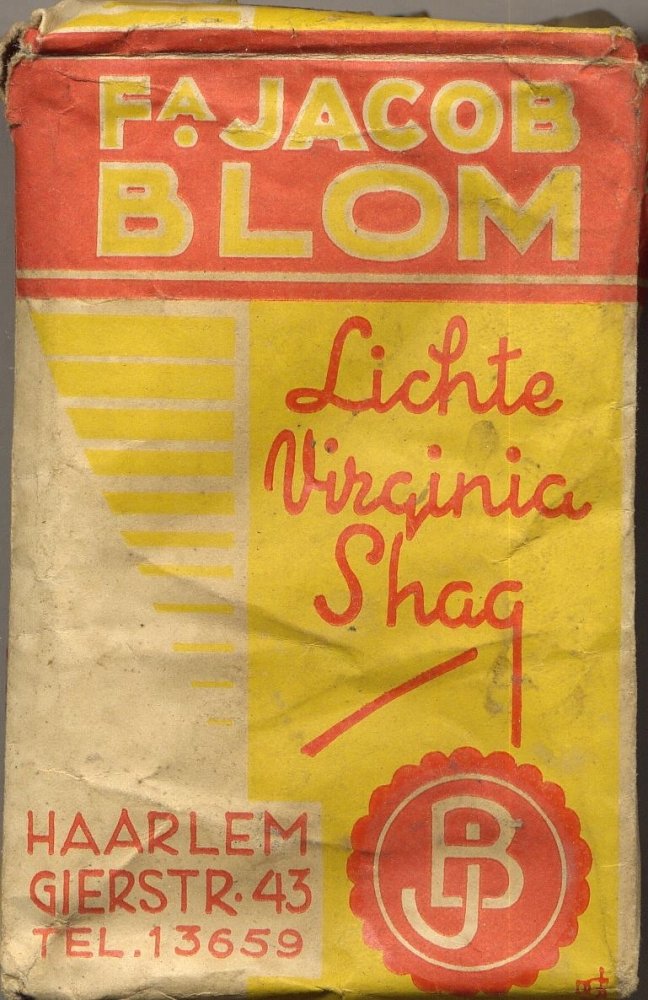 Blom, Fa. Jacob Tabakfabriek - Haarlem lichte virginia shag Blom, Fa. Jacob Tabakfabriek - Haarlem lichte virginia shag