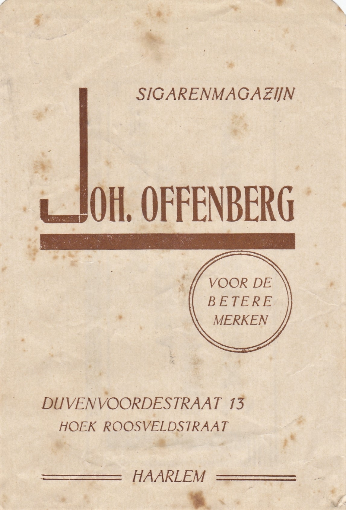 Offenberg Joh. Sigarenmagazijn - Haarlem SIGARENZAKJE M Offenberg Joh. Sigarenmagazijn - Haarlem SIGARENZAKJE M