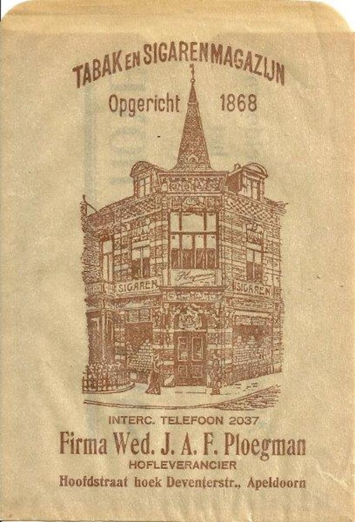 Ploegman J.A.F. Wed Tabak-Sigarenmagazijn - Apeldoorn M Ploegman J.A.F. Wed Tabak-Sigarenmagazijn - Apeldoorn M