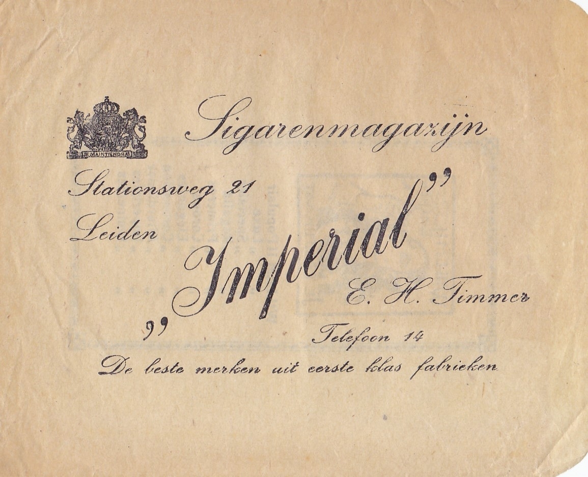 Timmer E.H. Sigarenmagazijn Imperial - Leiden SIGARENZAKJE M Timmer E.H. Sigarenmagazijn Imperial - Leiden SIGARENZAKJE M