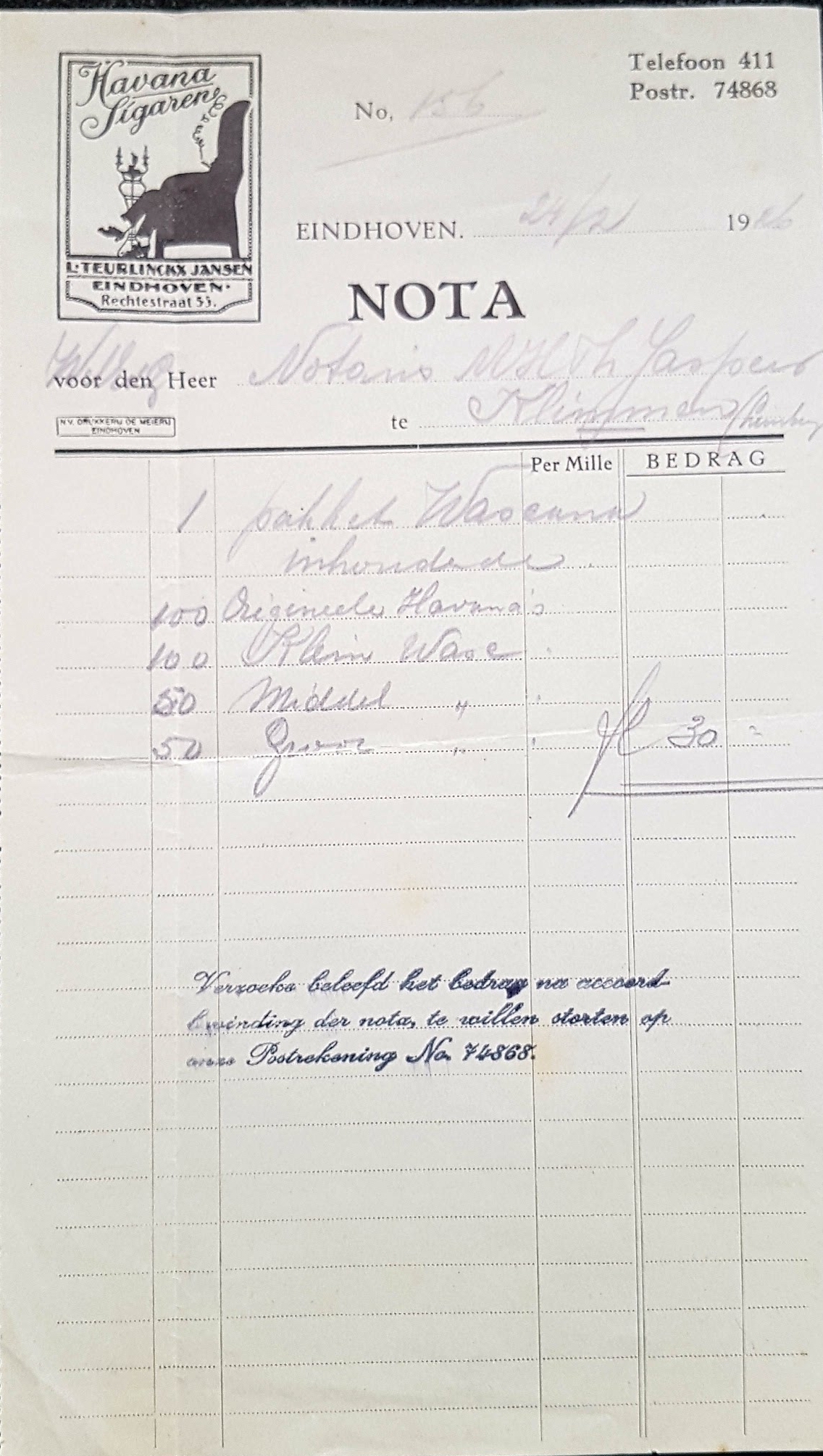 Teurlinckx L. Jansen - Eindhoven 24 Feb 1926 M Teurlinckx L. Jansen - Eindhoven 24 Feb 1926 M