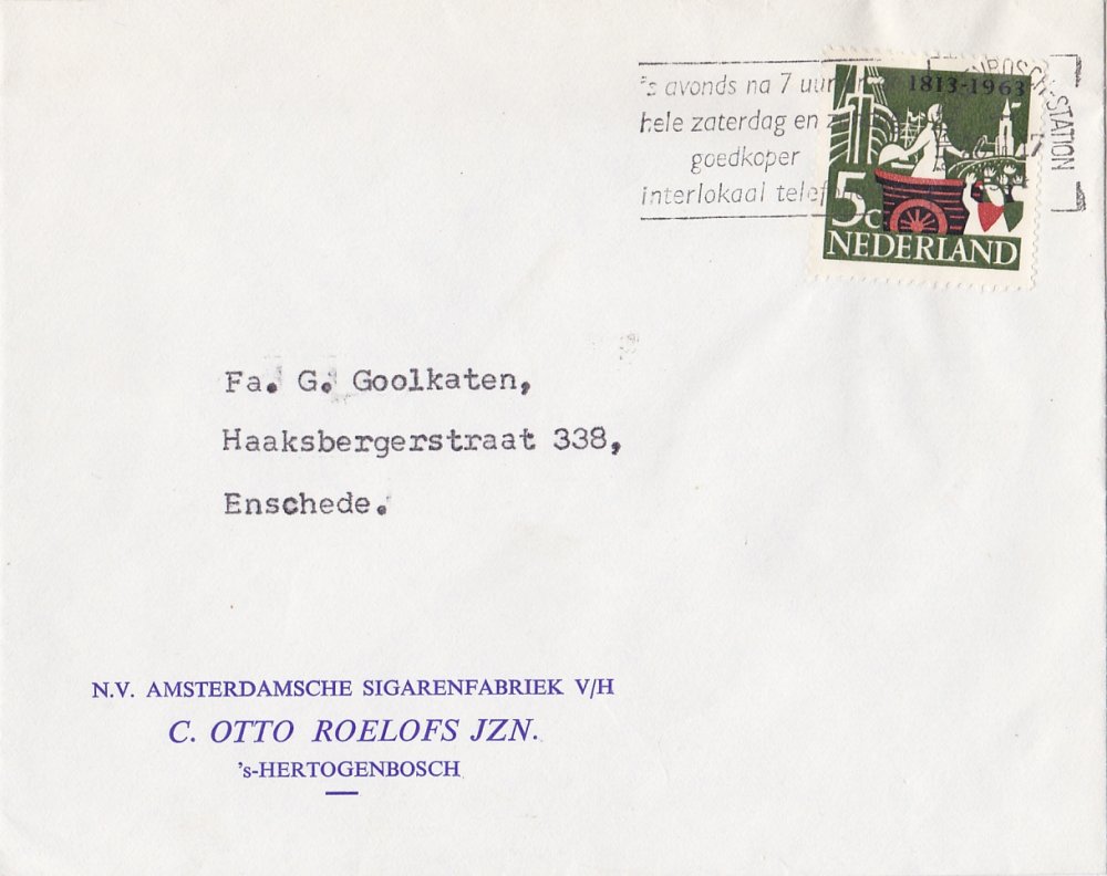 Amsterdamse Sigarenfabriek N.V. Roelofs Otto. Amsterdam ENVELOP M Amsterdamse Sigarenfabriek N.V. Roelofs Otto. Amsterdam ENVELOP M