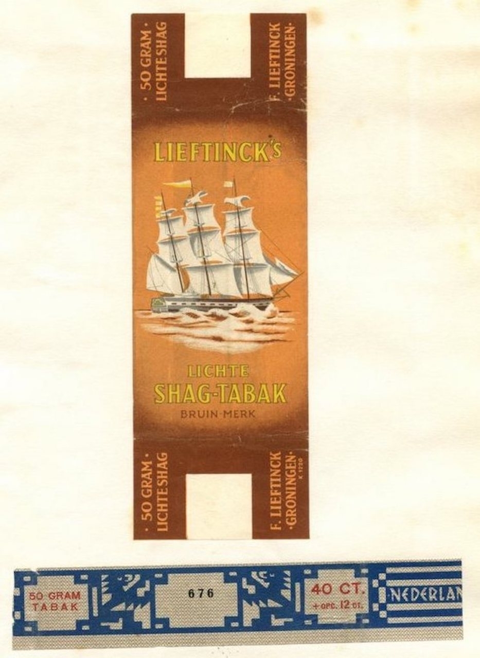 Lieftinck Bruin-Merk 50/f0.40 + opc 12 ct accijns 676 cb Lieftinck Bruin-Merk 50/f0.40 + opc 12 ct accijns 676 cb