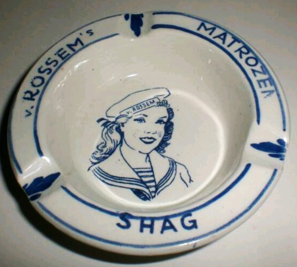 Van Rossem porcelijn asbak RECLAME M Van Rossem porcelijn asbak RECLAME M