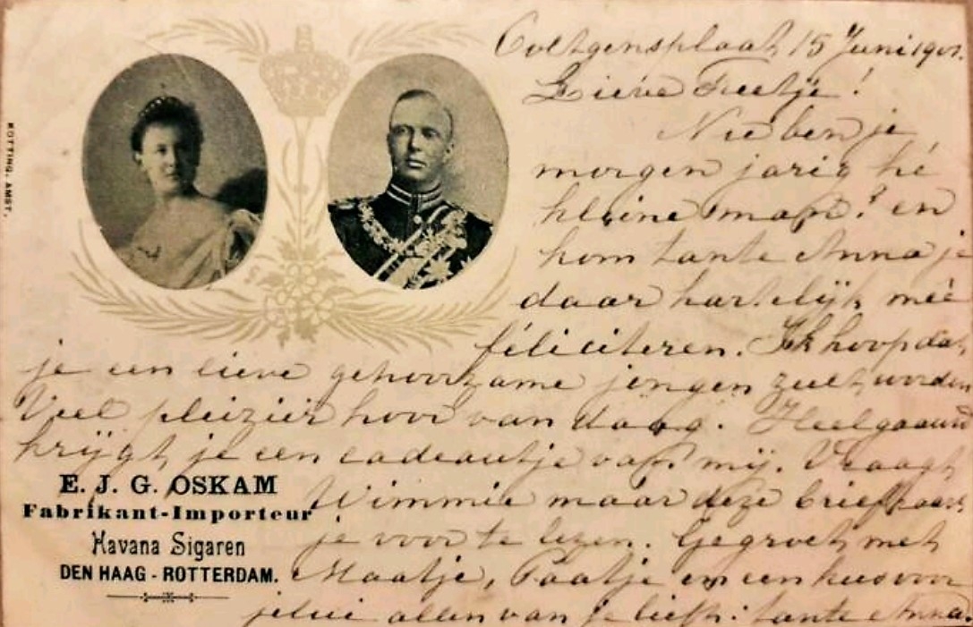 Oskam E.J.G. Fabrikant- Importeur - Rotterdam anno 1901 ANSICHTKAART MP Oskam E.J.G. Fabrikant- Importeur - Rotterdam anno 1901 ANSICHTKAART MP