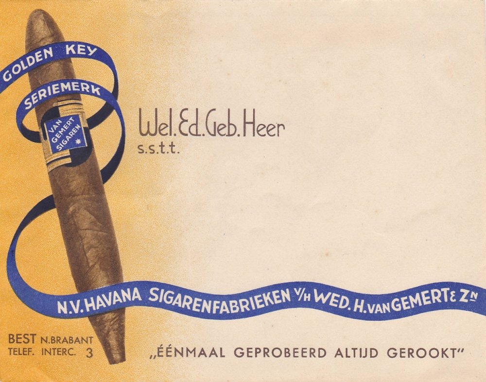 Havana Sigarenfabrieken N.V. vh Wed.H. van Gemert en Zn - Best ENVELLOP M Havana Sigarenfabrieken N.V. vh Wed.H. van Gemert en Zn - Best ENVELLOP M