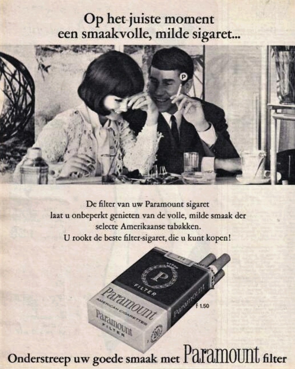 Paramount sigaretten, anno 1966, MP Paramount sigaretten, anno 1966, MP