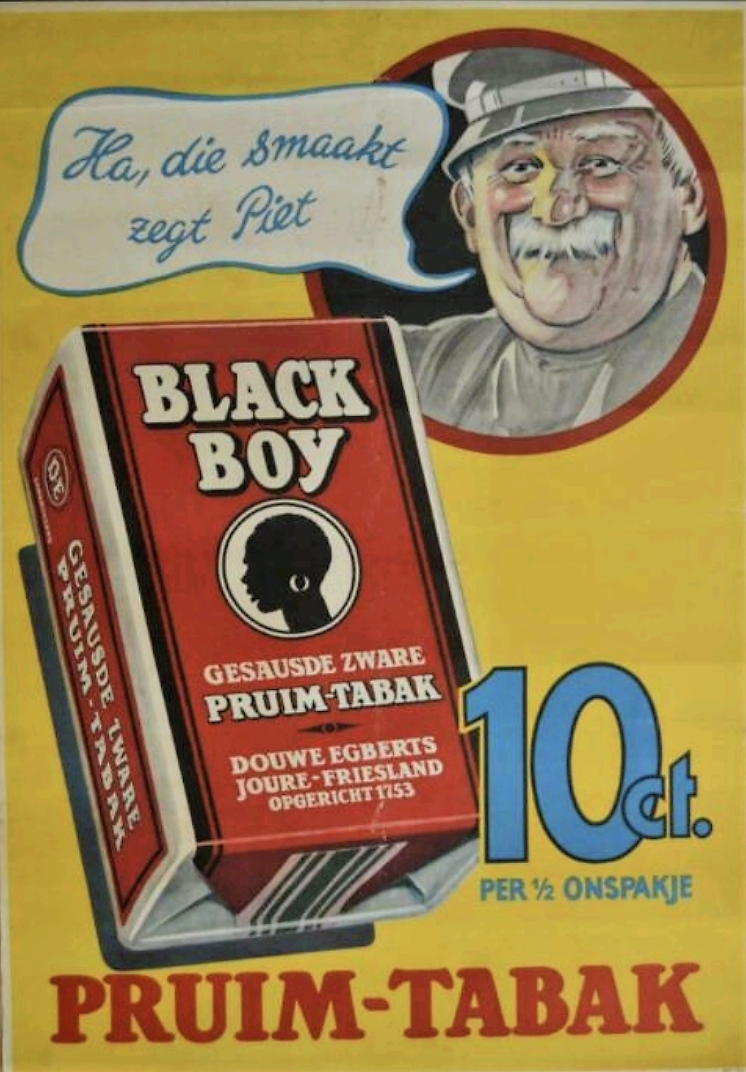 Black Boy, pruimtabak, poster, RECLAME, MP Black Boy, pruimtabak, poster, RECLAME, MP