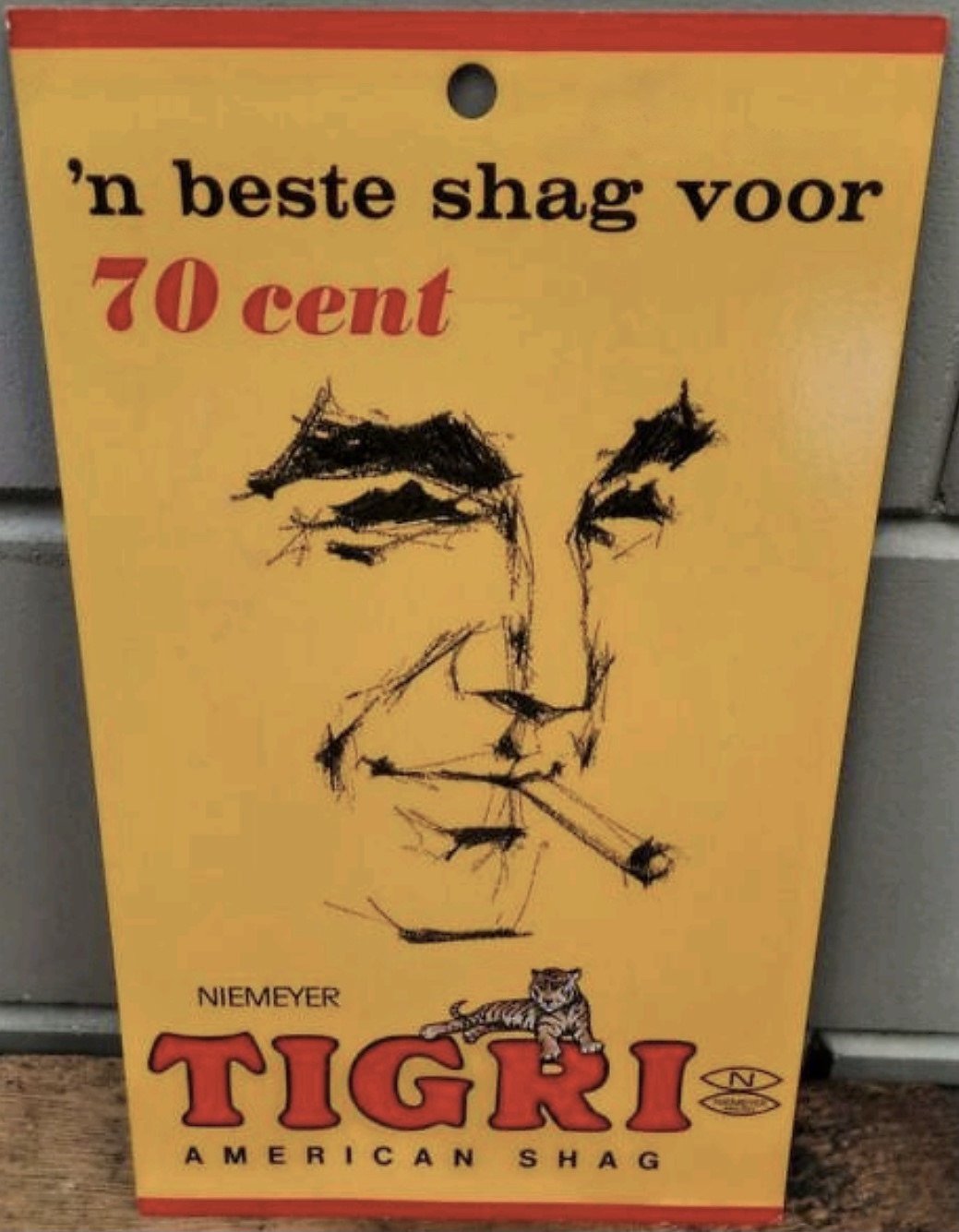 Tigri Niemeyer tabak karton RECLAME MP Tigri Niemeyer tabak karton RECLAME MP