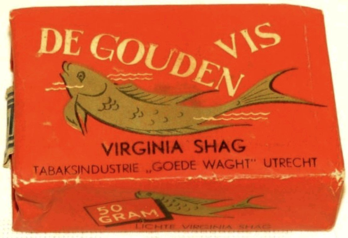 Goede Waght Tabaksindustrie - Utrecht DE GOUDEN VIS 50 gram prijs 80 ct J Goede Waght Tabaksindustrie - Utrecht DE GOUDEN VIS 50 gram prijs 80 ct J