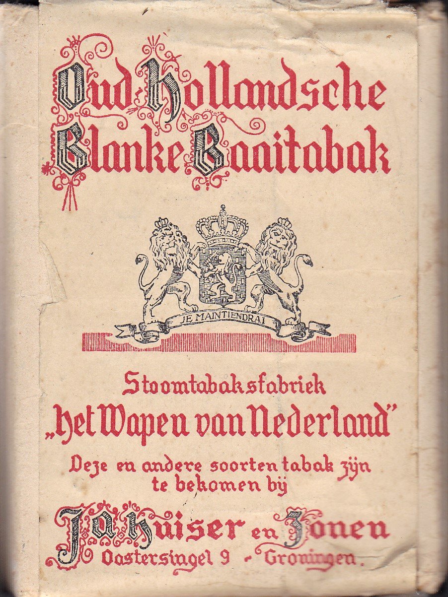OUD HOLLANDSCHE BLANKE BAAITABAK 50 gram prijs 80 ct banderol 565 M OUD HOLLANDSCHE BLANKE BAAITABAK 50 gram prijs 80 ct banderol 565 M
