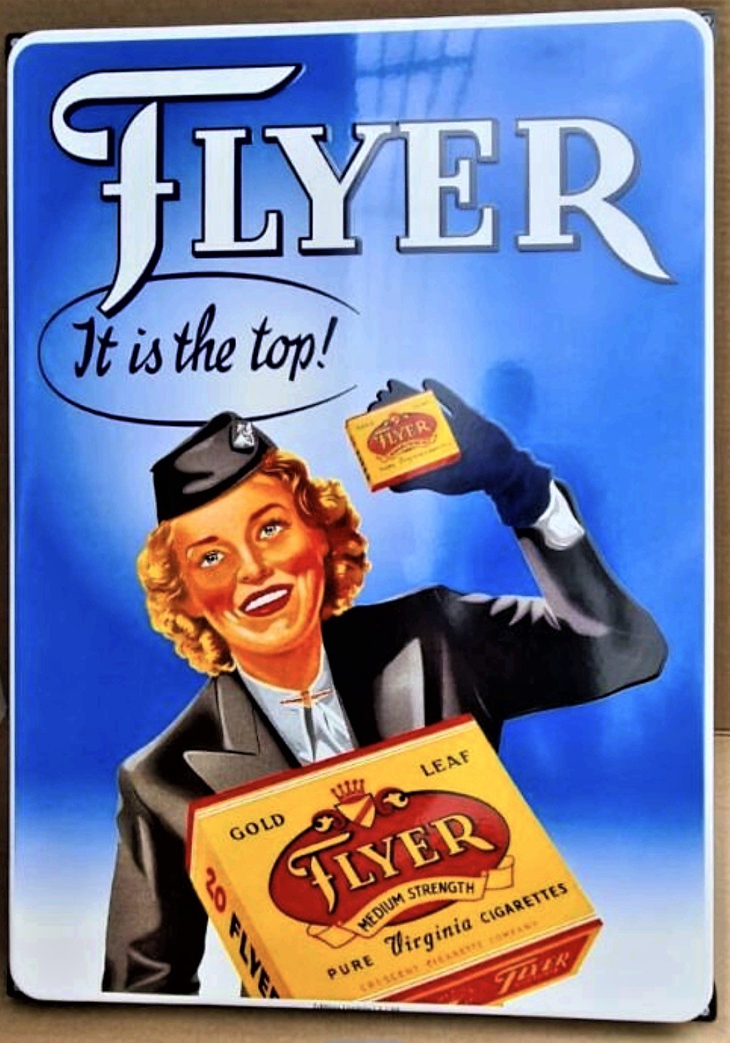 Flyer, sigaretten, emaille, RECLAME MP Flyer, sigaretten, emaille, RECLAME MP