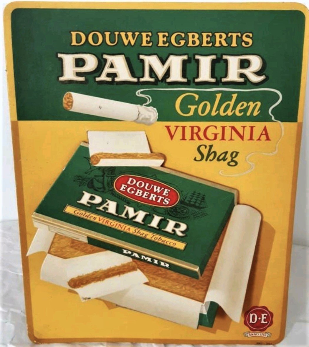 Pamir, tabak, Douwe Egberts, karton, RECLAME MP Pamir, tabak, Douwe Egberts, karton, RECLAME MP