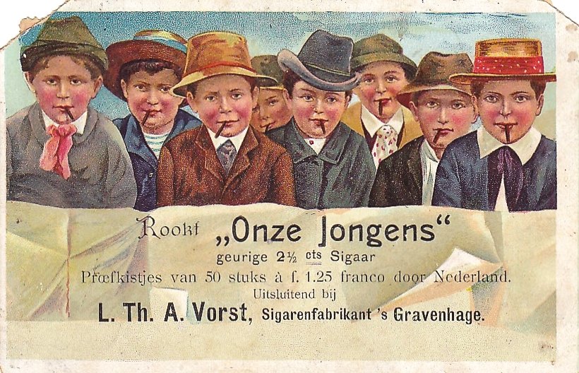 Vorst L.Th.A Sigarenfabrikant - sGravenhage anno 1900 RECLAMEKAART M Vorst L.Th.A Sigarenfabrikant - sGravenhage anno 1900 RECLAMEKAART M