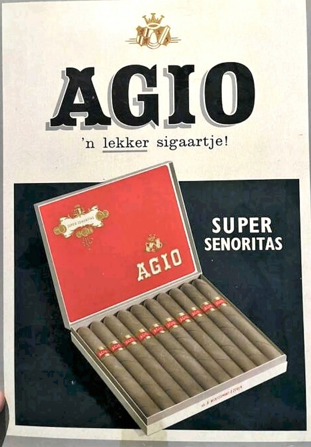 Agio, sigaren, karton, RECLAME MP Agio, sigaren, karton, RECLAME MP