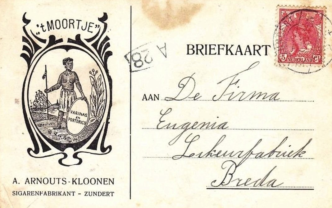 Arnouts A. Sigarenfabrikant - Zundert anno 1921 BRIEFKAART MP Arnouts A. Sigarenfabrikant - Zundert anno 1921 BRIEFKAART MP