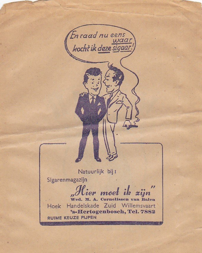 Cornelissen M.A. Wed. van Balen Sigarenmagazijn - sHertogenbosch SIGARENZAKJE M Cornelissen M.A. Wed. van Balen Sigarenmagazijn - sHertogenbosch SIGARENZAKJE M