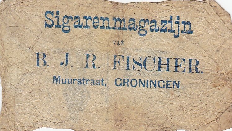 Fischer B.J.R. Sigarenmagazijn, Groningen SIGARENZAKJE M Fischer B.J.R. Sigarenmagazijn, Groningen SIGARENZAKJE M