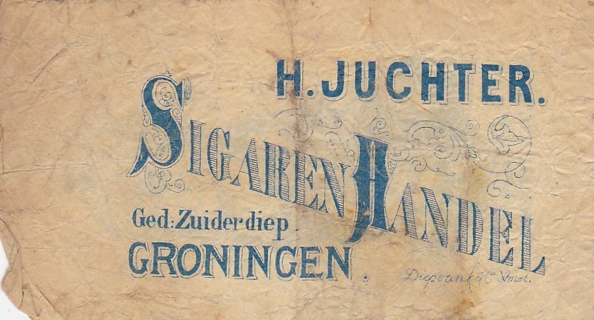 Juchter H. Sigaren Handel, Groningen SIGARENZAKJE M Juchter H. Sigaren Handel, Groningen SIGARENZAKJE M
