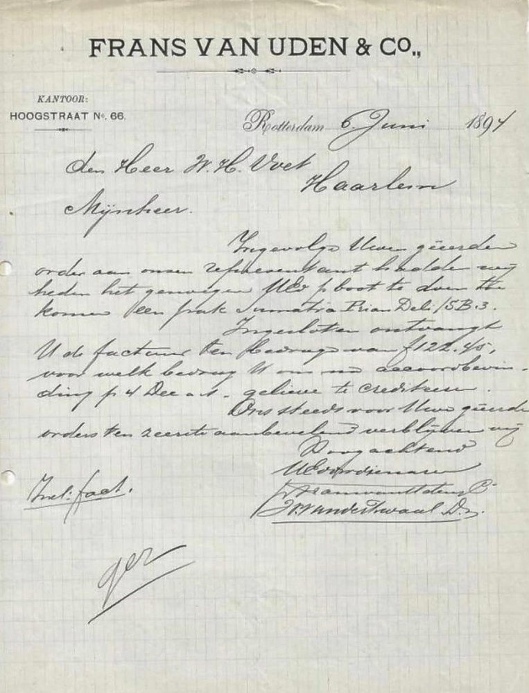 Uden Frans van en Co- Rotterdam anno 1894 MP Uden Frans van en Co- Rotterdam anno 1894 MP