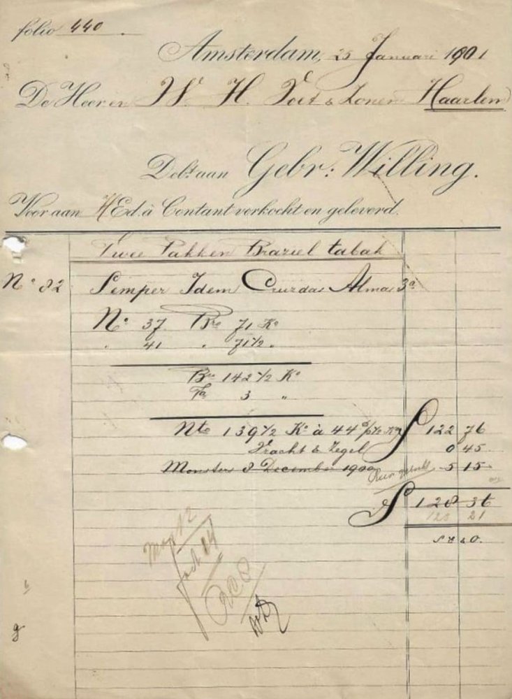 Willing Gebr. Makelaar - Amsterdam anno 25-Januari-1901 MP Willing Gebr. Makelaar - Amsterdam anno 25-Januari-1901 MP