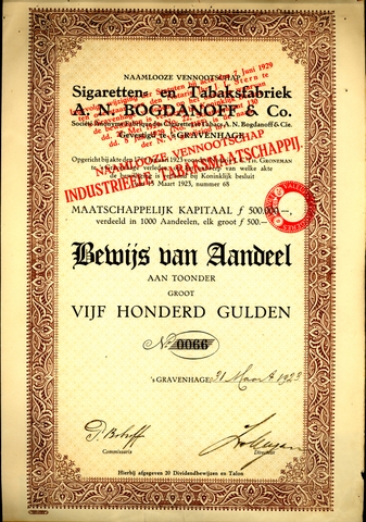 Bogdanoff , A.N. & Co. - Den Haag Bogdanoff , A.N. & Co. - Den Haag