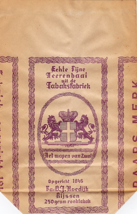 Koedijk Fa.B.J. Tabaksfabriek - Rijssen HET WAPEN VAN ZWOL 250g Koedijk Fa.B.J. Tabaksfabriek - Rijssen HET WAPEN VAN ZWOL 250g