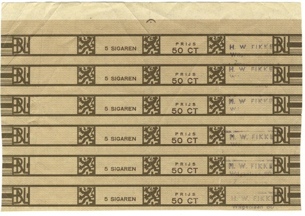 Veldeel lintbanderol sigaren 1952 F Veldeel lintbanderol sigaren 1952 F