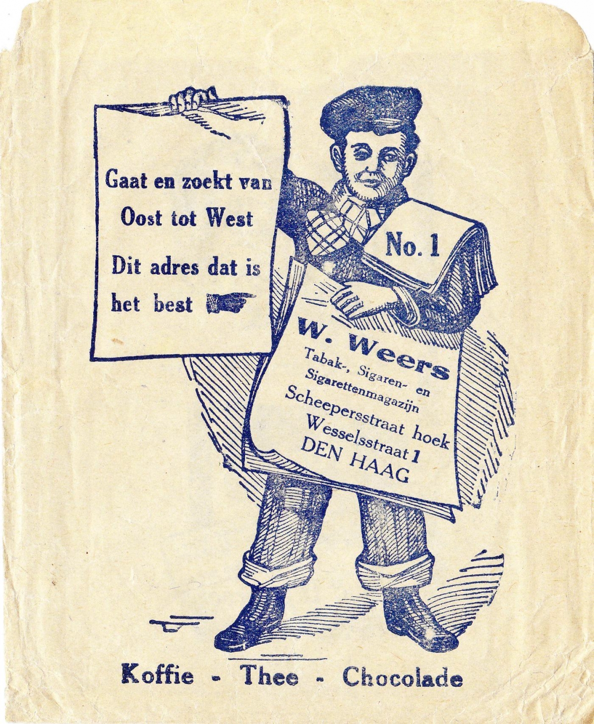 Weers W. Tabak-Sigaren en Sigaretten magazijn - Den Haag   F