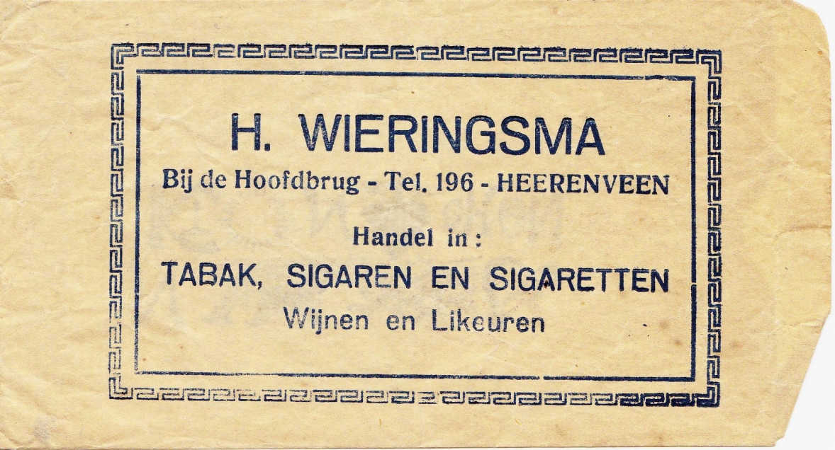 Wieringsma Tabak-Sigaren en Sigaretten - Heerenveen   F