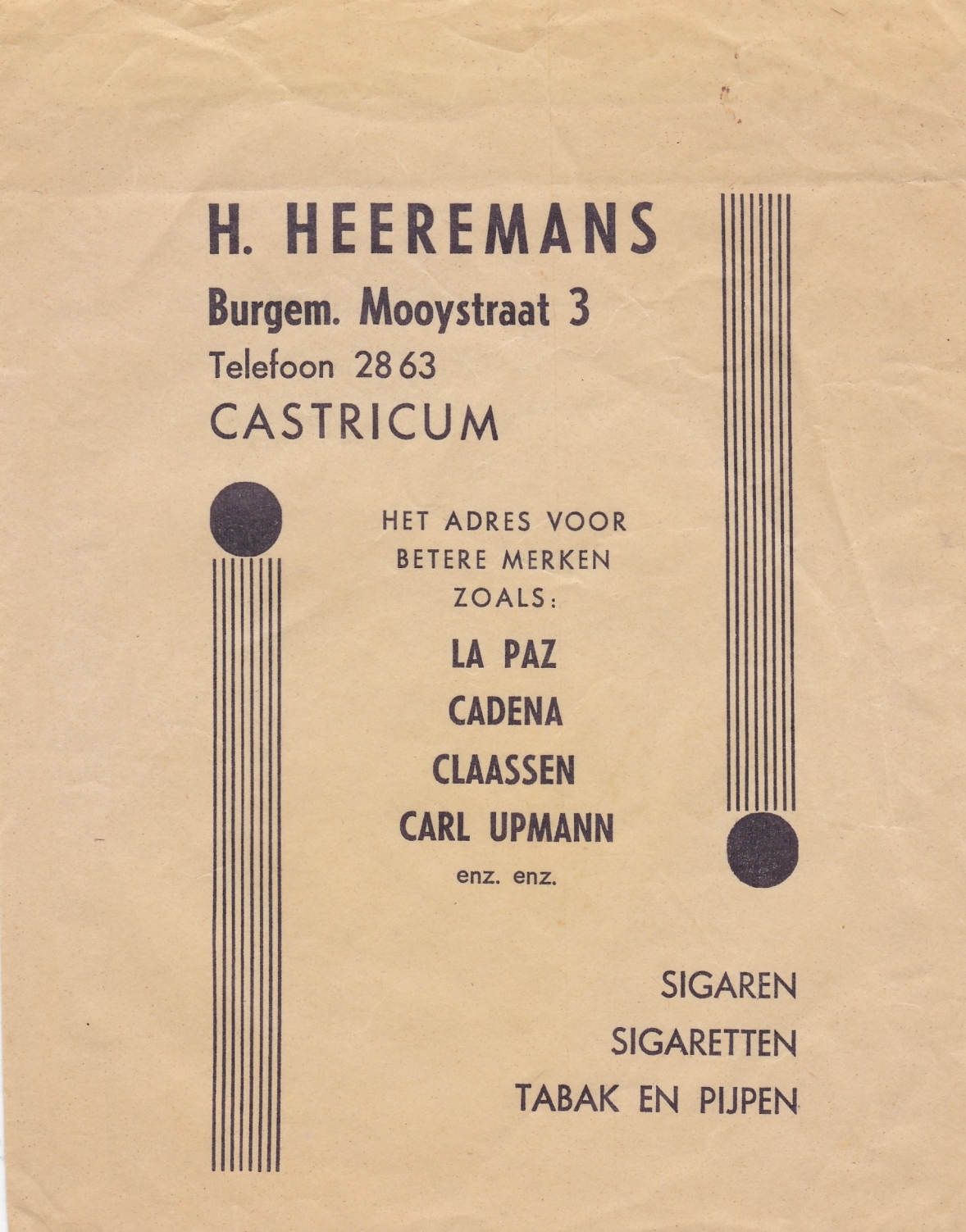 Heeremans H. Tabak-Sigaren en Sigaretten - Castricum  M