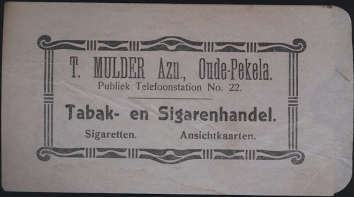 Mulder T. Tabak en Sigarenhandel - Oude Pekela SIGARENZAKJE M Mulder T. Tabak en Sigarenhandel - Oude Pekela SIGARENZAKJE M