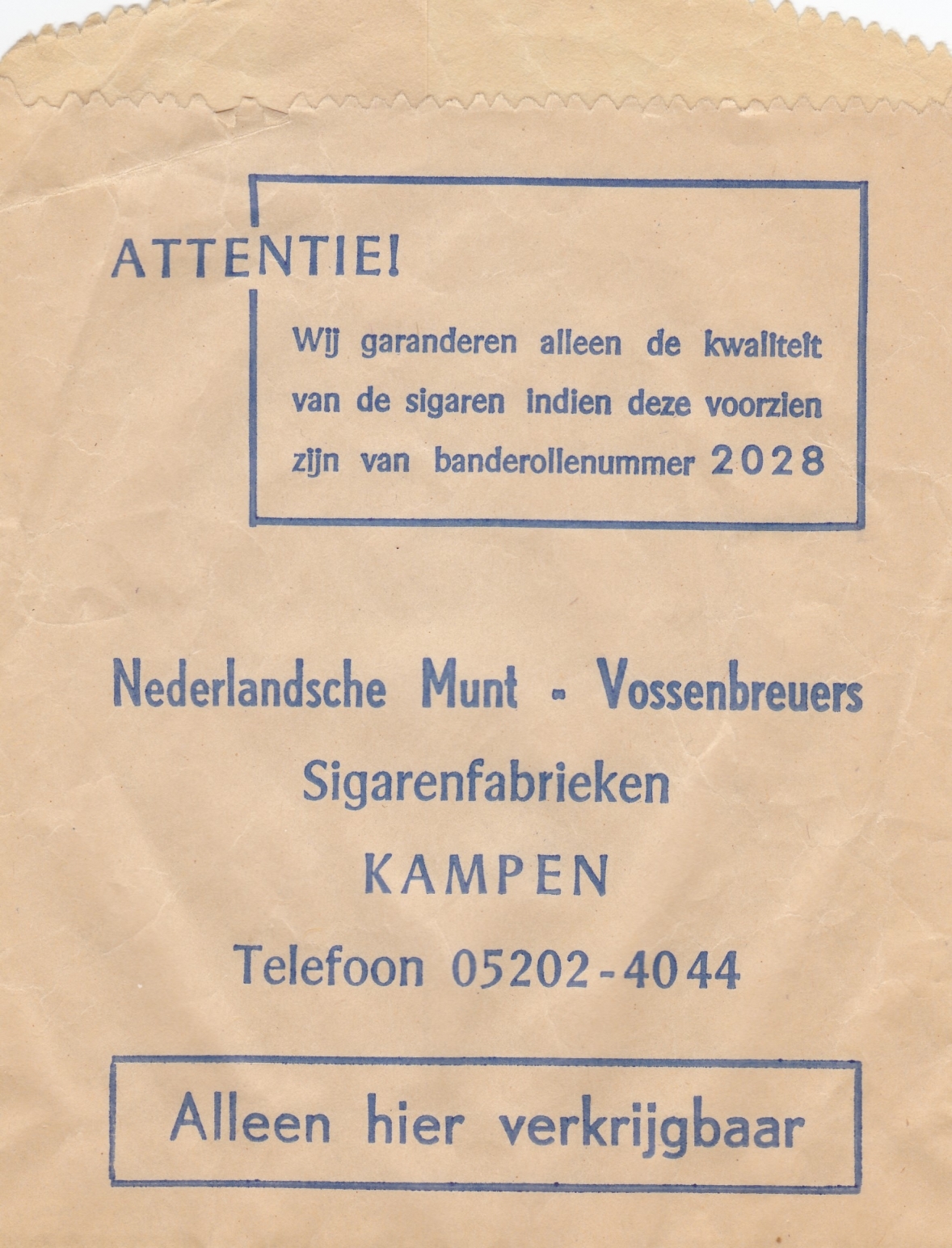 Nederlandsche Munt  Sigarenfabrieken - Kampen  M