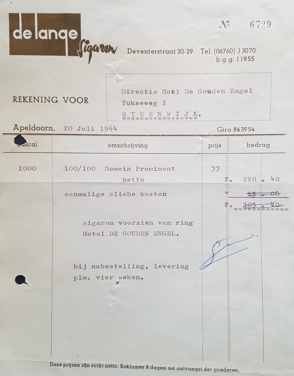 Lange de. Groothandel - Apeldoorn 20 Jul 1964 M Lange de. Groothandel - Apeldoorn 20 Jul 1964 M