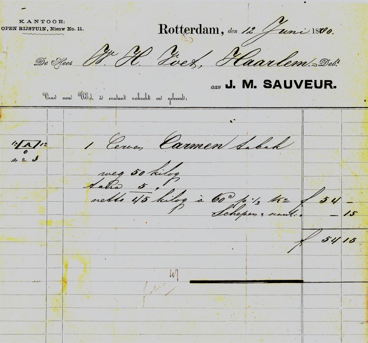 Sauveur J.M. - Rotterdam 12 Jun 1880  M