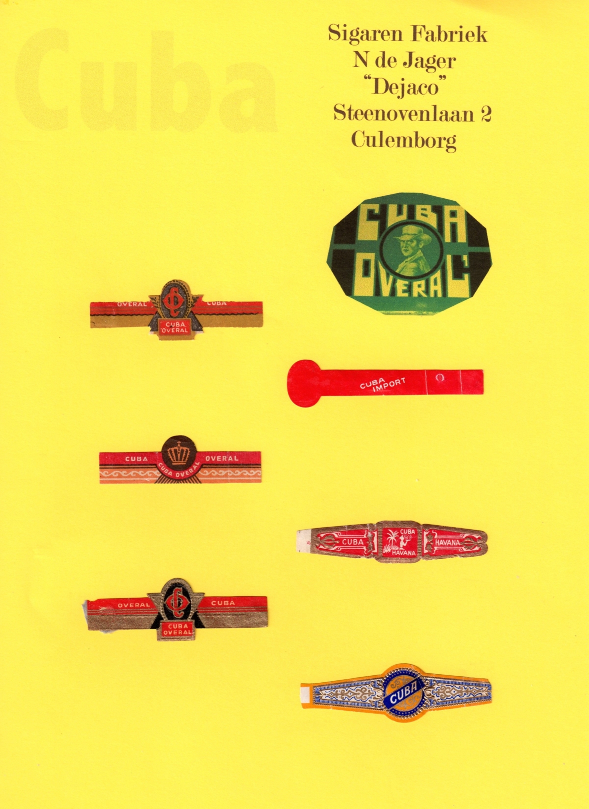 Dejaco Nederlandsche Sigarenfabriek - Culemborg R. Dejaco Nederlandsche Sigarenfabriek - Culemborg R.