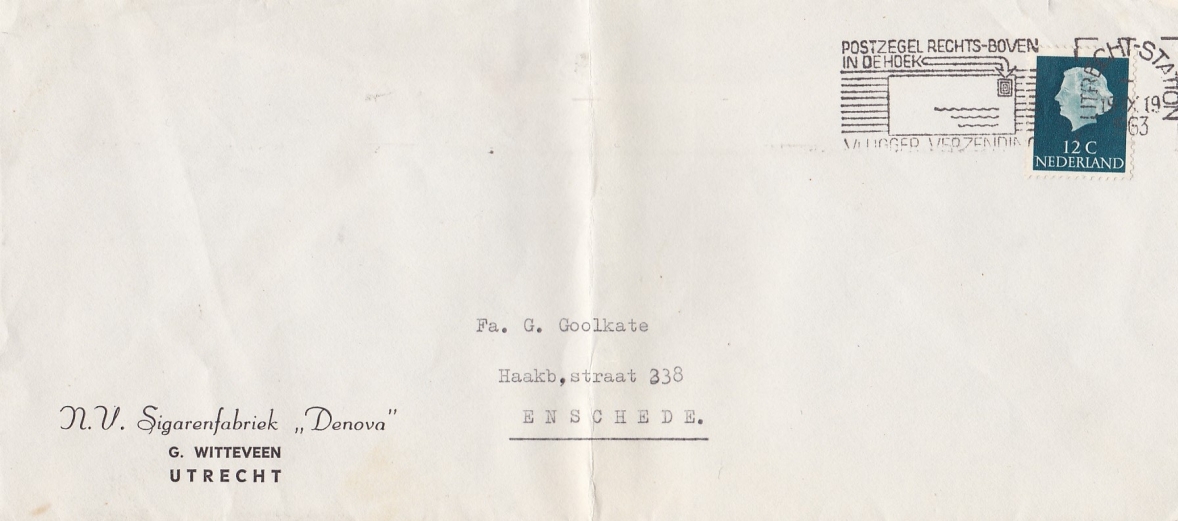 Denova N.V. Sigarenfabriek Utrecht ENVELOP M Denova N.V. Sigarenfabriek Utrecht ENVELOP M