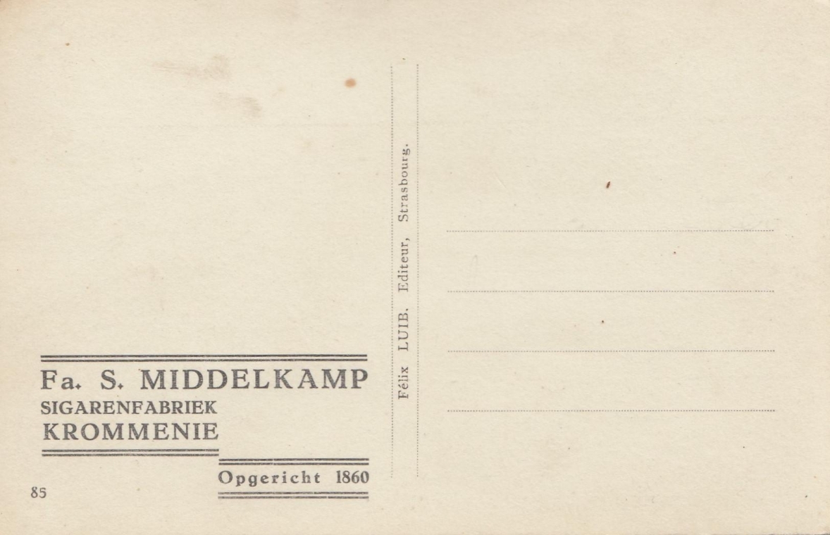 Middelkamp S. Sigarenfabriek - Krommenie  F