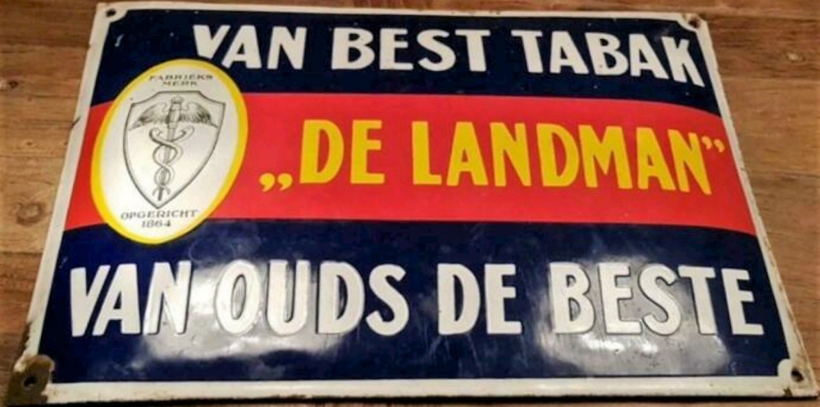 De Landman, tabak, emaille, RECLAME, MP De Landman, tabak, emaille, RECLAME, MP