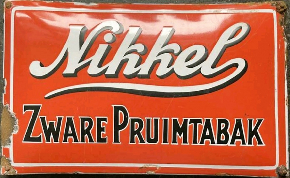 Niemeijer Nikkel, tabak, emaille, RECLAME, MP Niemeijer Nikkel, tabak, emaille, RECLAME, MP