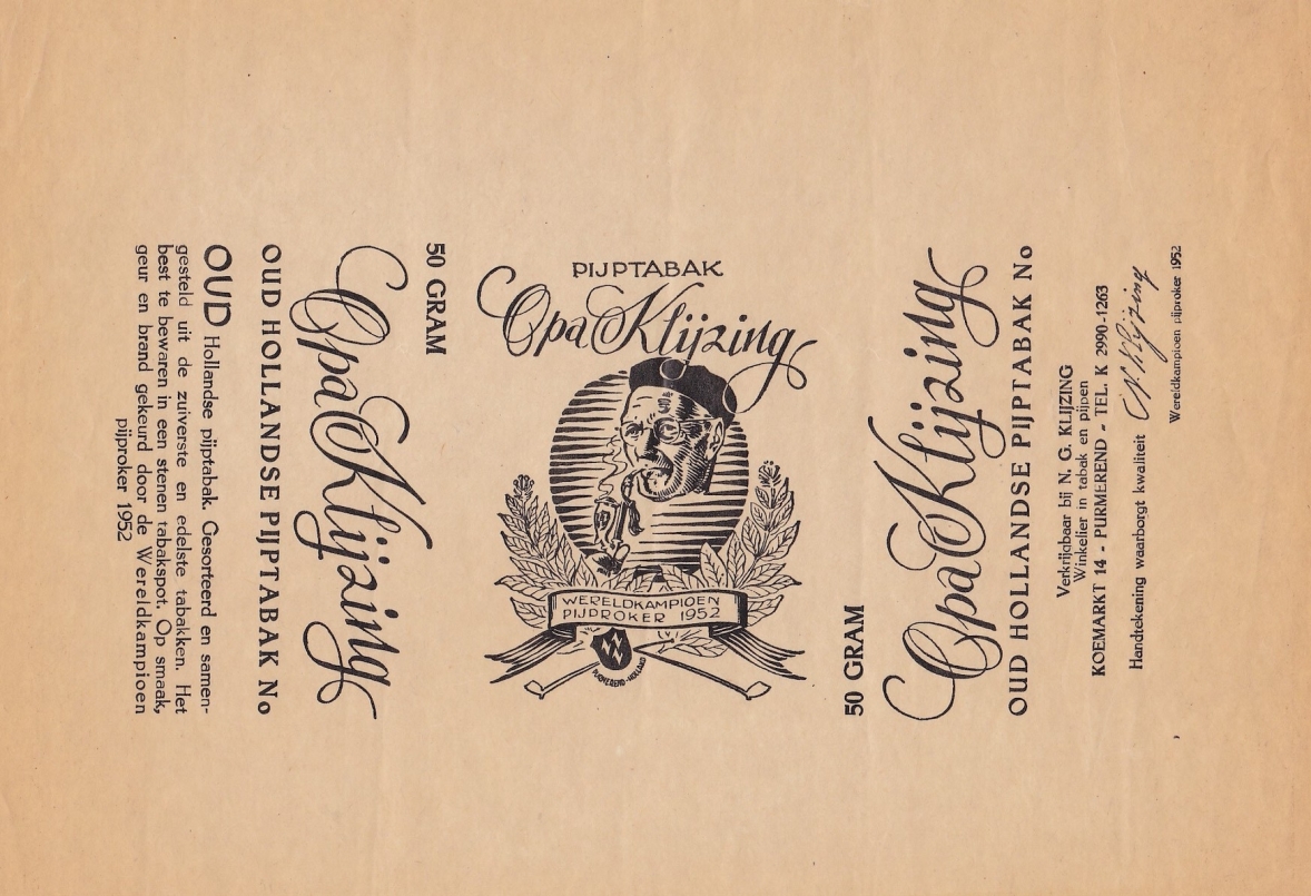 Klijzing N.G. - Purmerend OPA KLIJZING pijptabak 50 gram M Klijzing N.G. - Purmerend OPA KLIJZING pijptabak 50 gram M