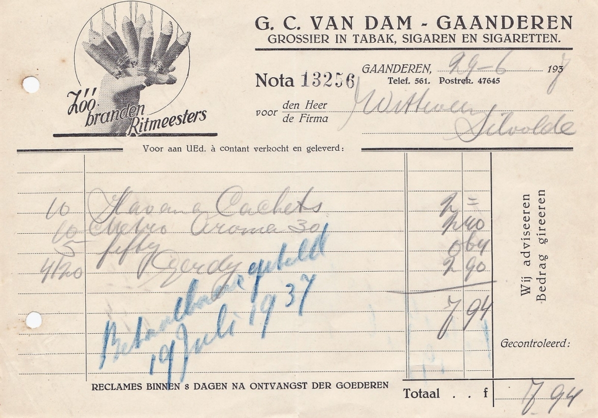 Dam G.C. van Grossier - Gaanderen anno 1937 M Dam G.C. van Grossier - Gaanderen anno 1937 M