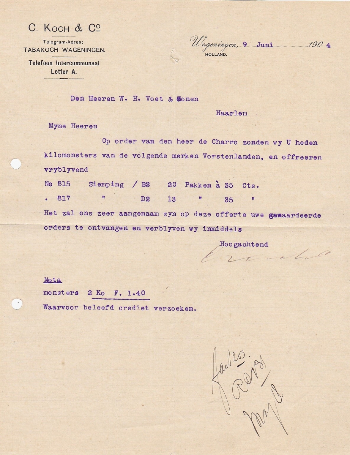 Koch C. en Co. - Wageningen anno 1904 M Koch C. en Co. - Wageningen anno 1904 M