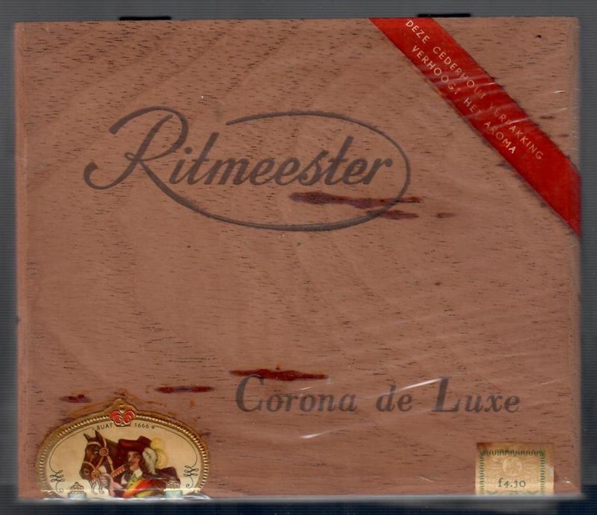 Corona de Luxe kist met 10 sigaren ƒ 4,30 L Corona de Luxe kist met 10 sigaren ƒ 4,30 L