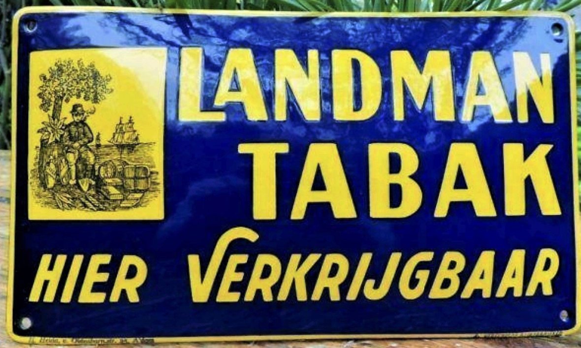 Landman tabak, emaille, RECLAME MP Landman tabak, emaille, RECLAME MP