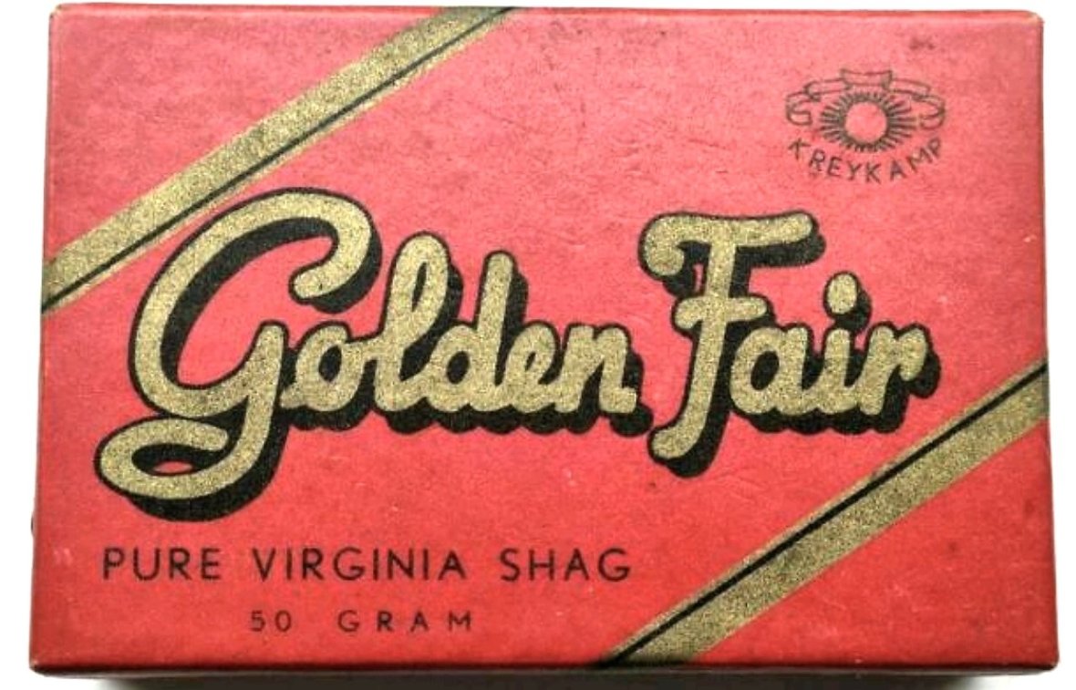 GOLDEN FAIR doosje 50 gram tabak prijs 75 ct M GOLDEN FAIR doosje 50 gram tabak prijs 75 ct M